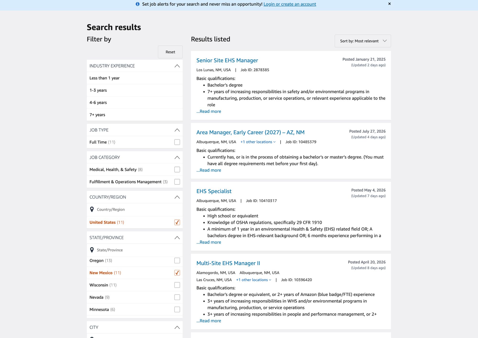 amazon job listings