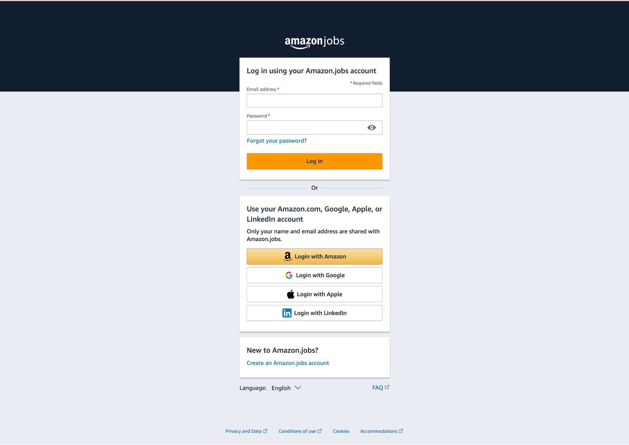 sign in page